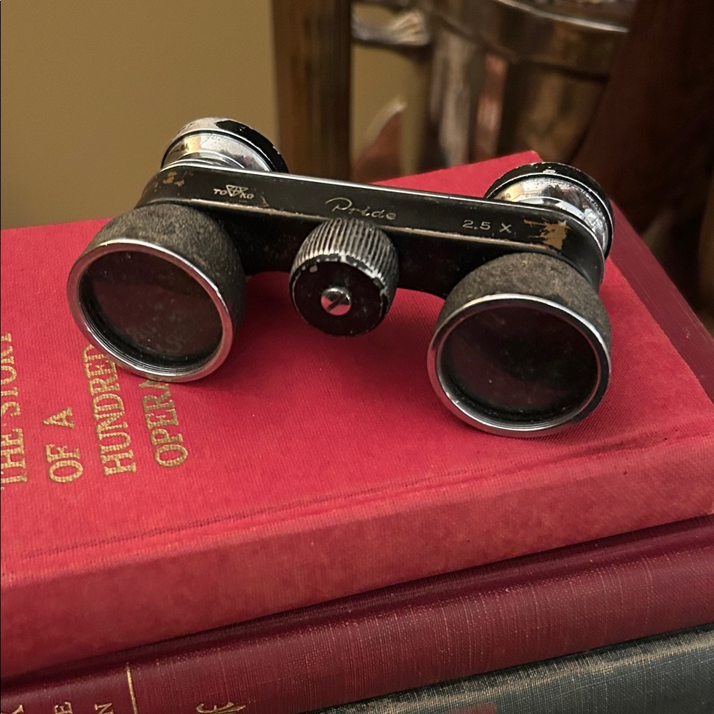 Vintage Opera Glasses with Black and Silver Finish